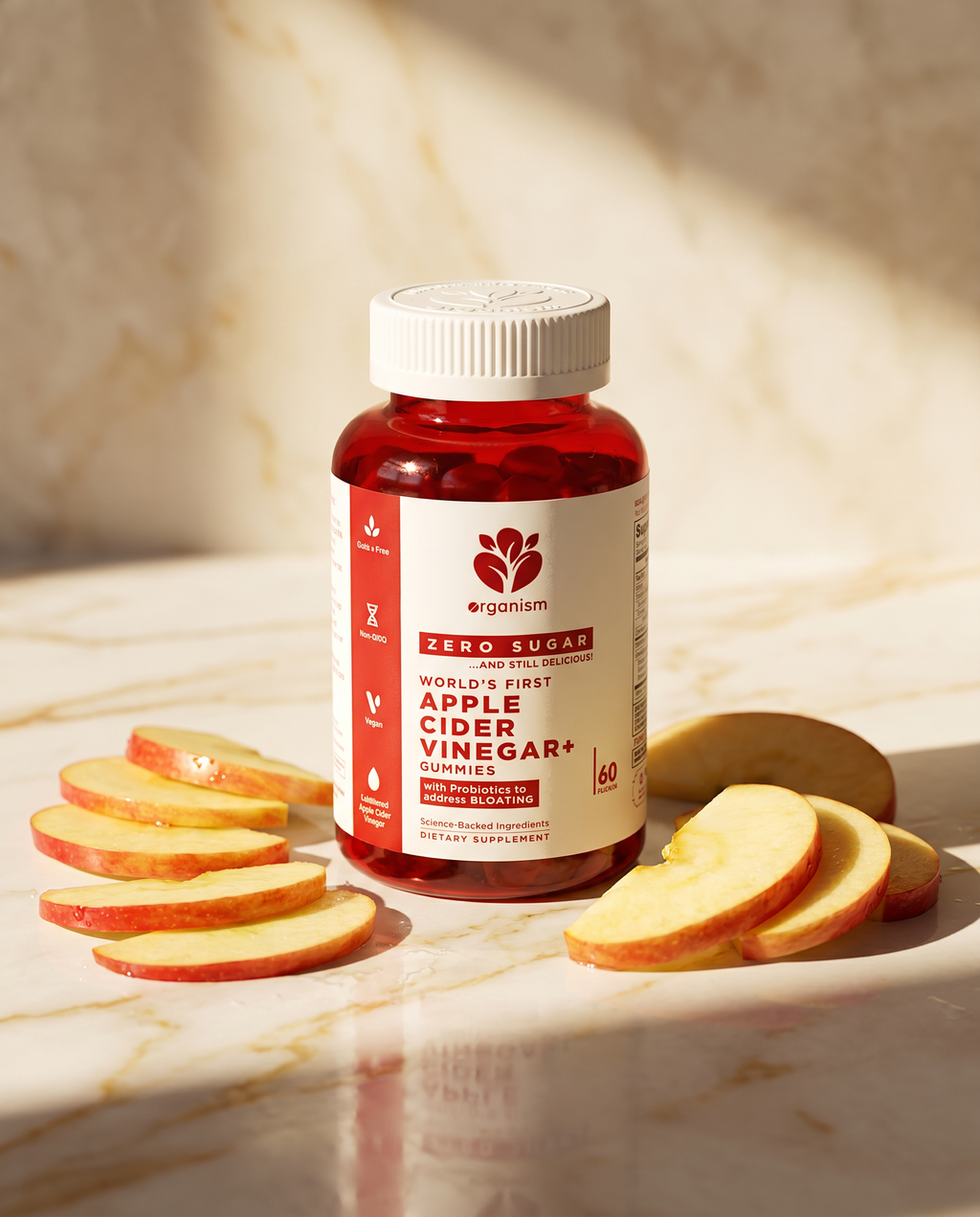 Apple Cider Vinegar Gummies — cinematic luxury product photography