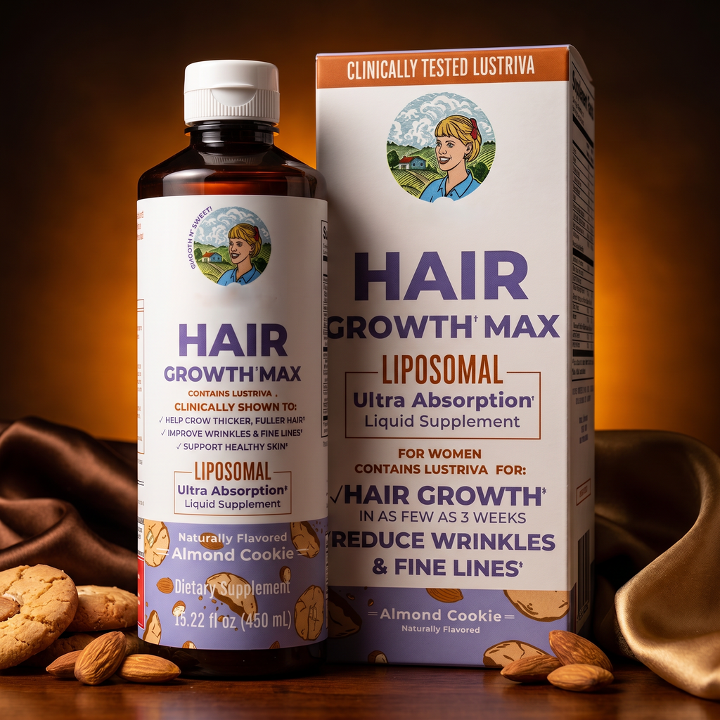 Liposomal Hair Growth Liquid Supplement — Almond Cookie, 15.22 fl oz