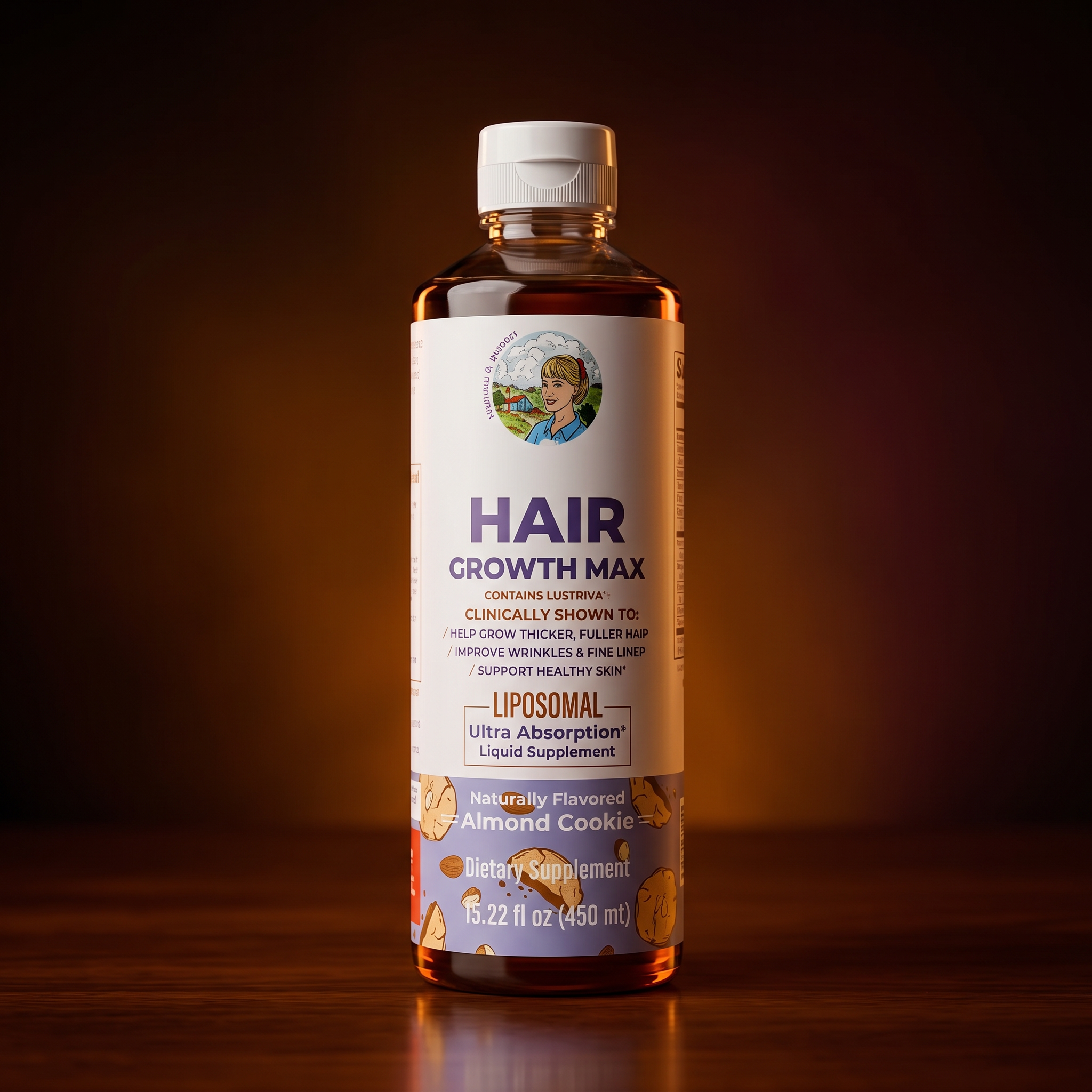 Liposomal Hair Growth Liquid Supplement — Almond Cookie, 15.22 fl oz